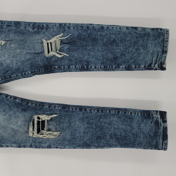 Aeropostale Skinny Jeans Distressed Acid Wash Casual Blue Size 34x32 - Picture 3 of 12